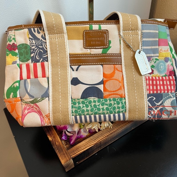 Coach Handbags - Coach Hampton Patchwork Satchel